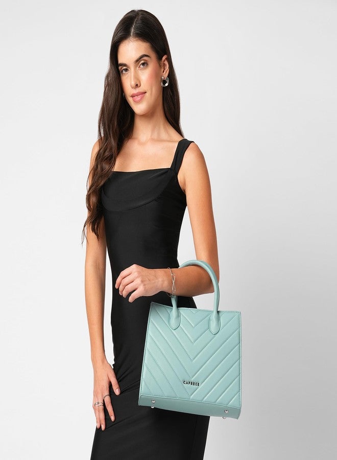 كابريس حقيبة كابريس ريكو متوسطة الحجم للنساء بحزام قابل للتعديل والفصل | حقيبة متعددة الاستخدامات للكتف، والحمل على الكتف، والحمل باليد للعمل، والسفر، والاستخدام اليومي مع جيوب متعددة (أزرق فاتح) - Image 2